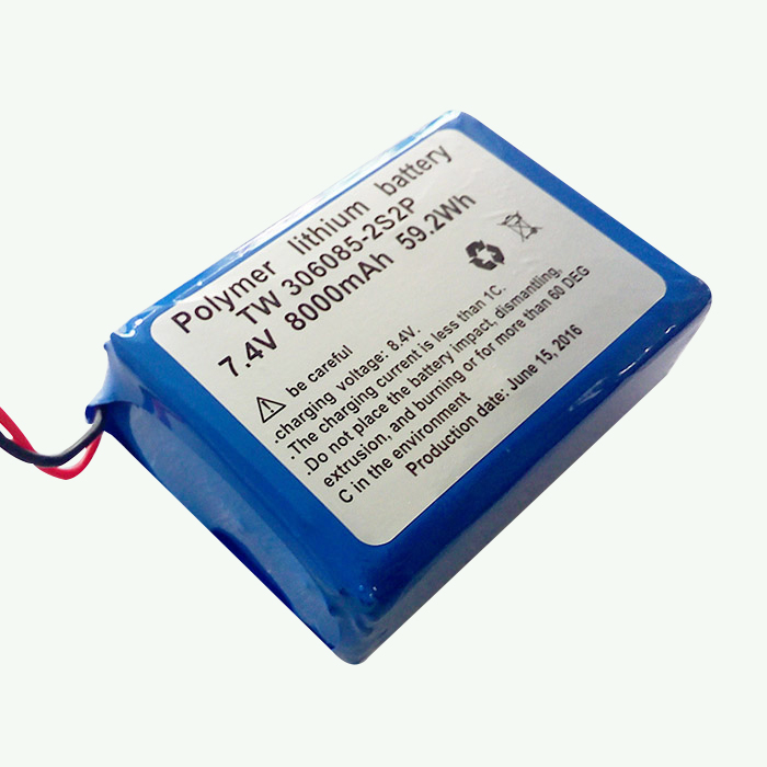 低溫防爆屏蔽器聚合物鋰電池組HLP-306085-2S2P